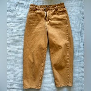 High-Waisted Mustard Mom Jeans